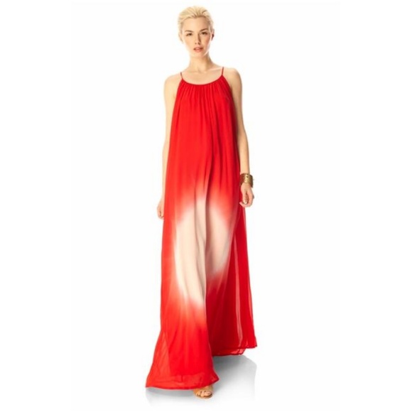 red silk maxi